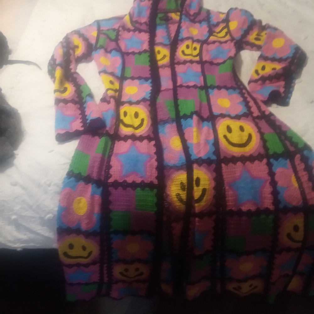 dELiA*s Colorful Smiley Face Cardigan